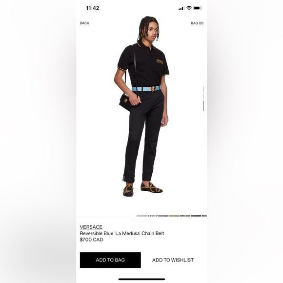 VERSACE
Reversible Blue 'La Medusa' Chain Belt - Picture 3 of 6